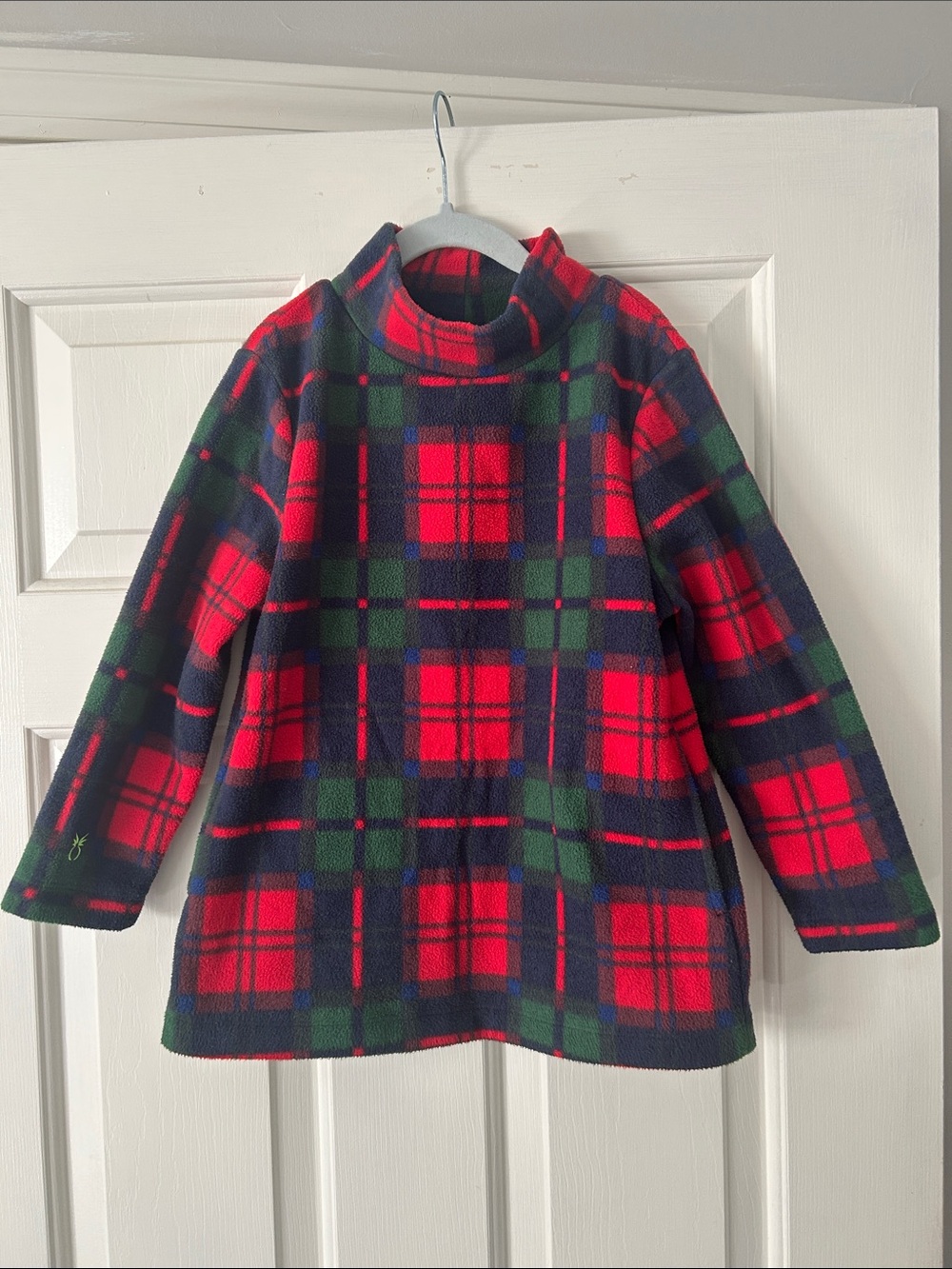 Dudley Stephens Greenbriar Girls Turtleneck Fleece- Red, Green & Navy Plaid